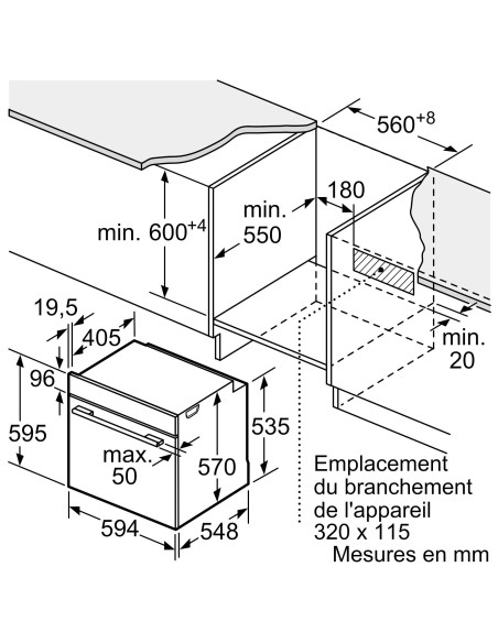 Siemens HB578GBS0 iQ500 inox - dimensions