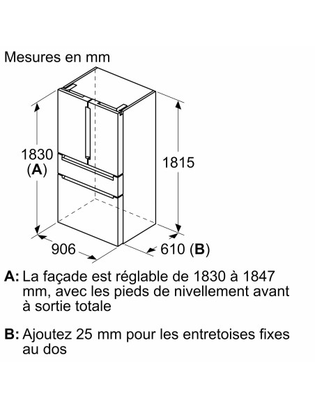 Siemens KF96RSBEA iQ700 - dimensions