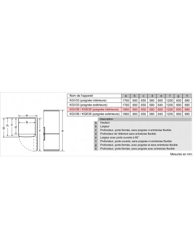 Siemens KG36EAICA iQ500 - dimensions