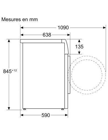 Siemens WG56B214CH iQ700 - dimensions