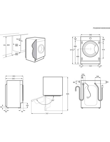 Electrolux WTGL3VI500 - dimensions