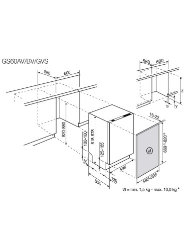 AEG Favorit GS60BV - dimensions