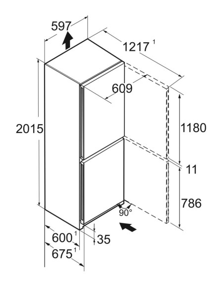 Liebherr CNa 5703 PURE - Dimensions