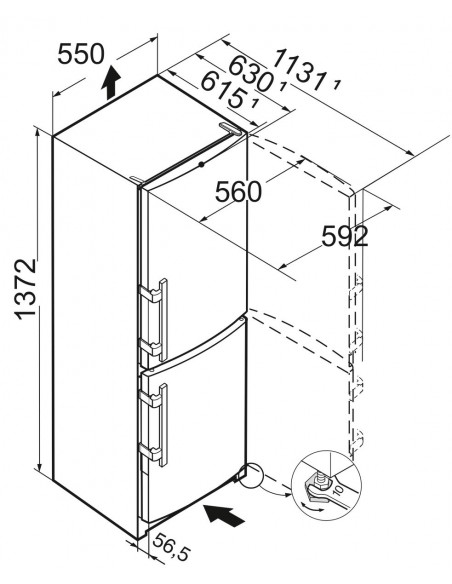 Liebherr CUe 2331 Comfort - dimensions