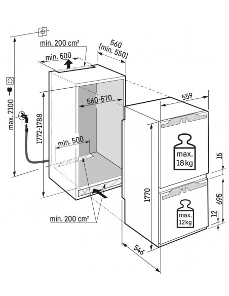 Liebherr ICBNdi 5163 PRIME BioFresh NoFrost - dimensions