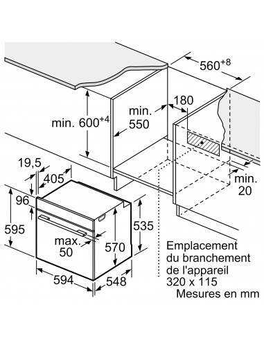 Bosch HBG378AB3 - dimensions