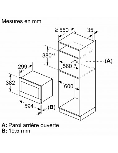 Bosch BFR7221B1 noir Série 8 - dimensions