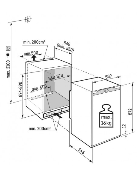 Liebherr IRbi 3951 PRIME - dimensions