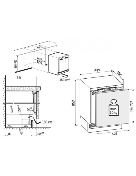 Liebherr URc 3700 Pure - dimensions