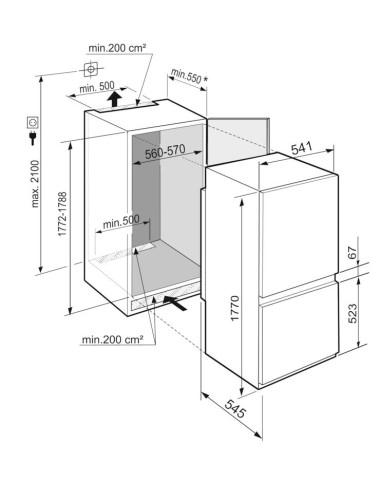 Liebherr ICBbi 5122 PLUS BioFresh - Dimensions