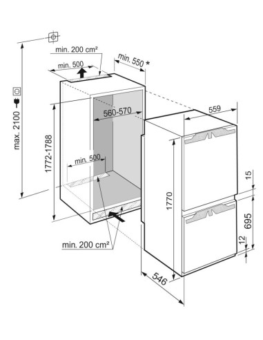 Liebherr ICBa 5123 PLUS BioFresh - Dimensions