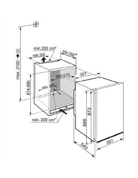Liebherr DRe 3900 PURE - dimensions