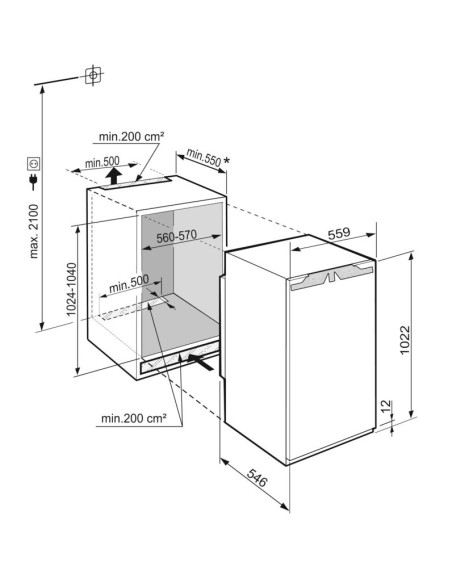 Liebherr IRd 4000 PURE - Dimensions
