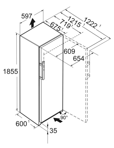 Liebherr FNc 527i PEAK NoFrost BluPerformance - Dimensions