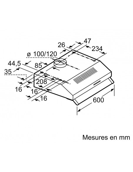 Bosch DUL63CC50 Série 4 - dimensions