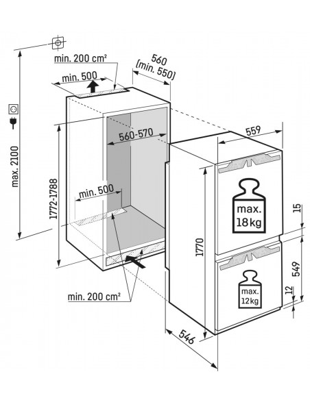 Liebherr ICBbi 5152 PRIME BioFresh - dimensions