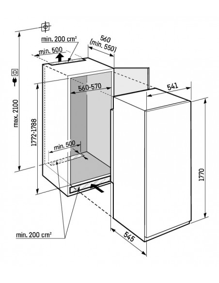 Liebherr IRBSd 5121 PLUS BioFresh - dimensions