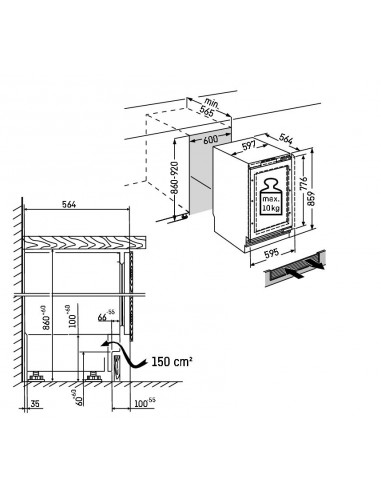 Liebherr UWpri 3762 Vinidor Selection - dimensions
