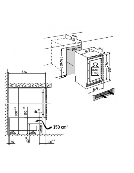 Liebherr UWpri 3762 Vinidor Selection - dimensions