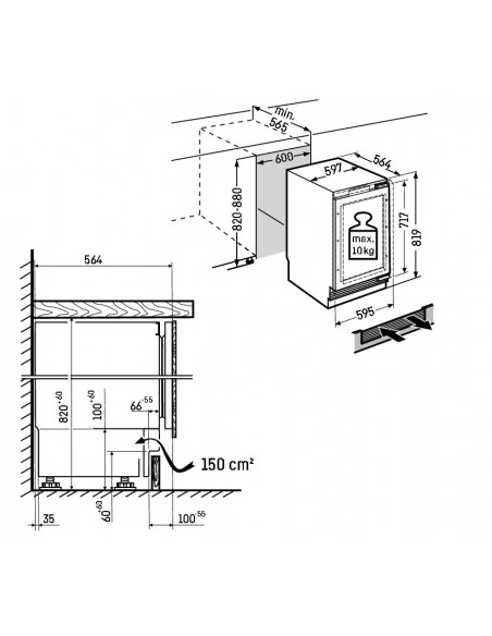 Liebherr UWpri 3661 Vinidor Selection - dimensions