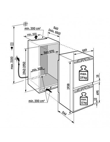 Liebherr ICBNci 5663 PRIME BioFresh NoFrost - dimensions