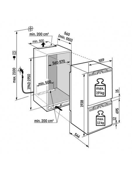 Liebherr ICBNci 5663 PRIME BioFresh NoFrost - dimensions