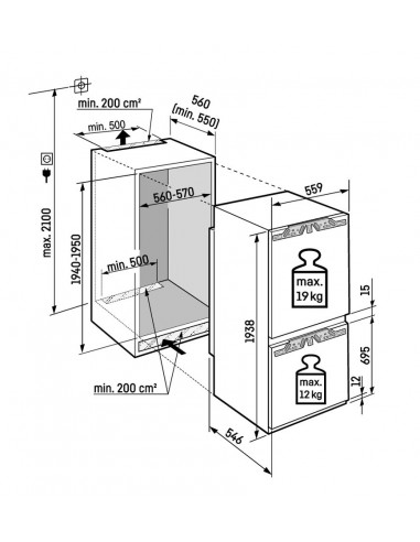 Liebherr ICNd 5603 PURE NoFrost - dimensions