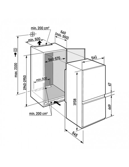 Liebherr ICNSd 5603 PURE NoFrost - dimensions