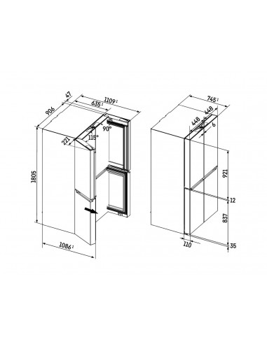 Liebherr MBbsdi 9024 Plus BioFresh NoFrost - dimensions