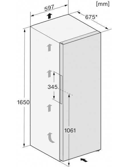 Miele FN4342D NoFrost - dimensions
