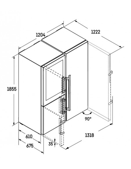 Liebherr XRCst 5295 PEAK BioFresh NoFrost - dimensions