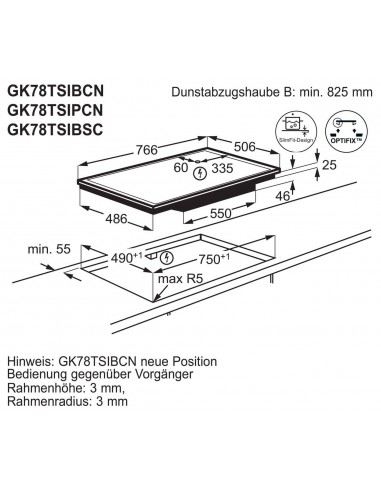 Electrolux GK78TSIBSC - dimensions