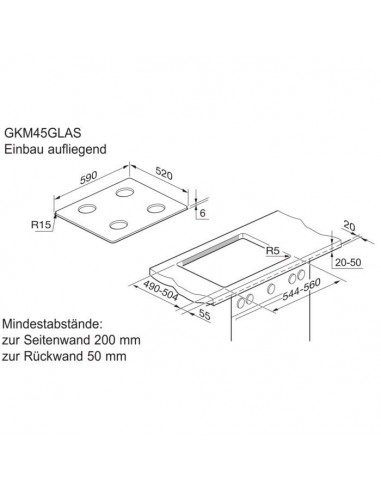 Electrolux GKM45GLAS - dimensions