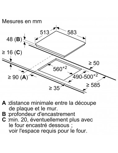 Siemens ET645FNN1E iQ300 - dimensions