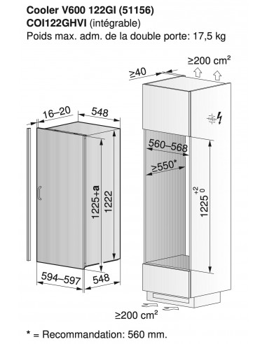ZUG Cooler V600 122GI - dimensions