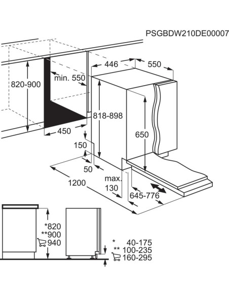 AEG Favorit GS45BV - dimensions