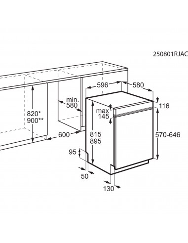 Electrolux GA60SLiSCN inox - dimensions