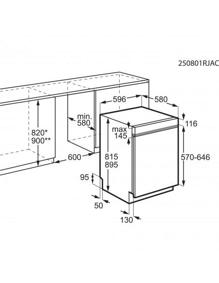 Electrolux GA60SLiSCN inox - dimensions