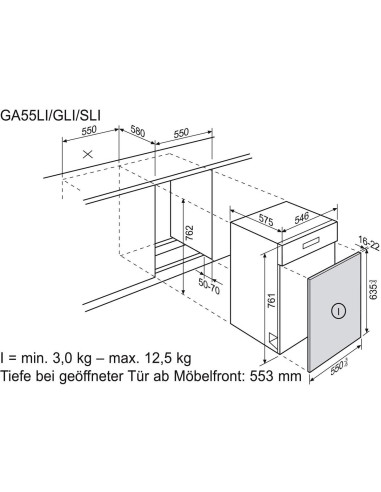 Electrolux GA55SLiSP miroir - dimensions