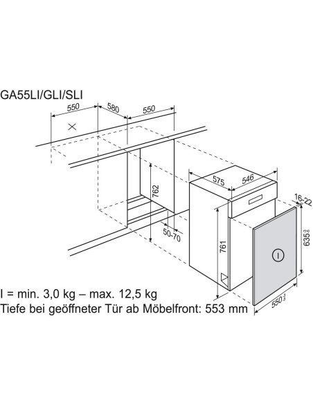 Electrolux GA55SLiSP miroir - dimensions