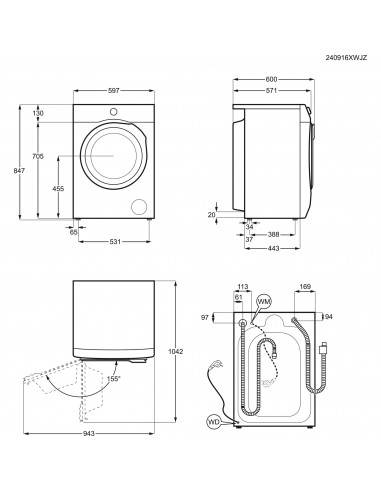 Electrolux WAGL5B500 - dimensions