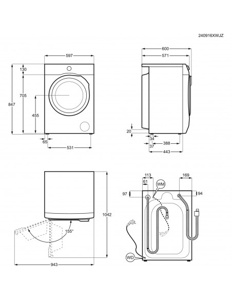 Electrolux WAGL5B500 - dimensions