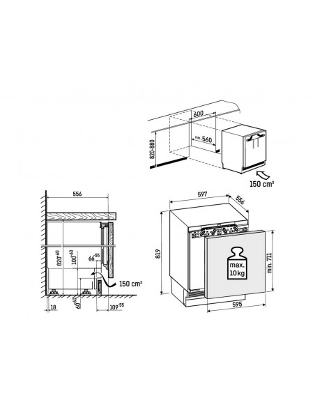 Liebherr URd 3601 Pure - dimensions