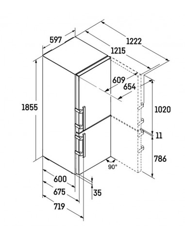 Liebherr CNc 5213 BLU PURE NoFrost - dimensions