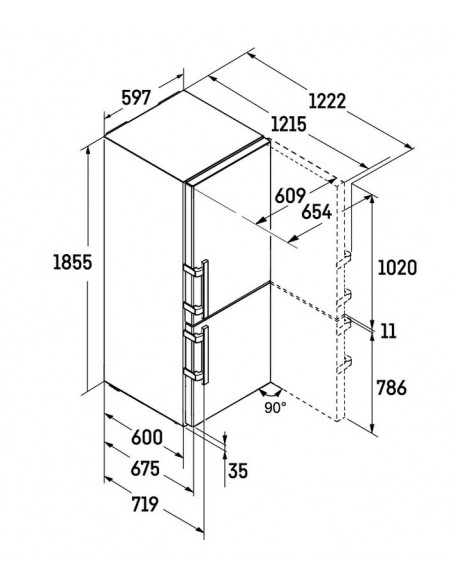 Liebherr CNc 5213 BLU PURE NoFrost - dimensions