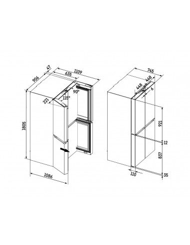 Liebherr Msdd 9012 Pure NoFrost - dimensions