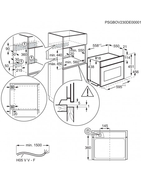 Electrolux EB4SL70KSP miroir - dimensions hauteur