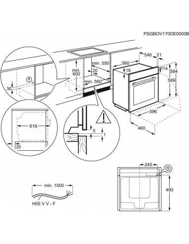Electrolux EB6SL70KCN inox - dimensions