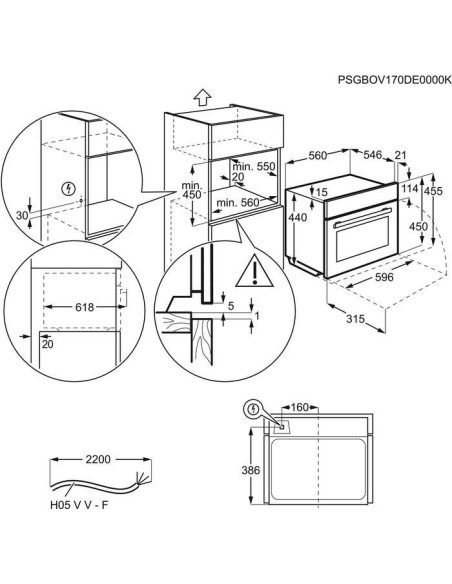 Electrolux EB4PL70KSP miroir - dimensions en hauteur