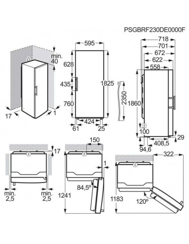 AEG AGN2803 NoFrost - dimensions
